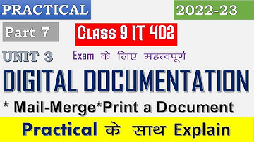 Unit 3 Digital Documentation | Mail-Merge | Printing a document |