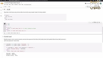 Conditional Statement pada Python 1 - Dasar Pemrograman IF UNPAS