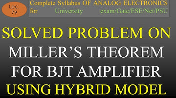 Lec-79 Solved Problem Based on Miller