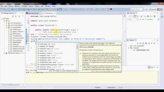 Factorial Program in Java