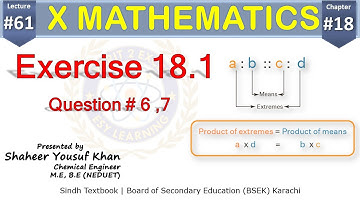 Exercise 18.1: Q6, 7 || Chapter 18 || Class 10 Math