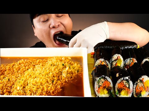 최고의조합 육개장과 통참치김밥 먹방~!! 리얼사운드  ASMR Mukbang(Eating Show)