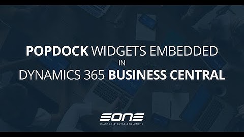 Popdock Widgets Embedded in D365 Business Central
