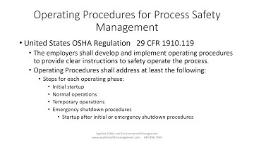 Episode 48   Operating Procedures for Process Safety Management