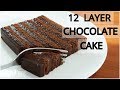The EASIEST 12 Layer CHOCOLATE CAKE - NO CAKE PAN REQUIRED