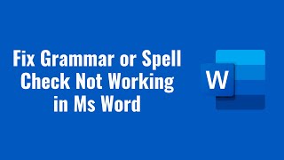 How to turn on spell check in Word | Grammar or Spell check not working in Ms Word [2024]