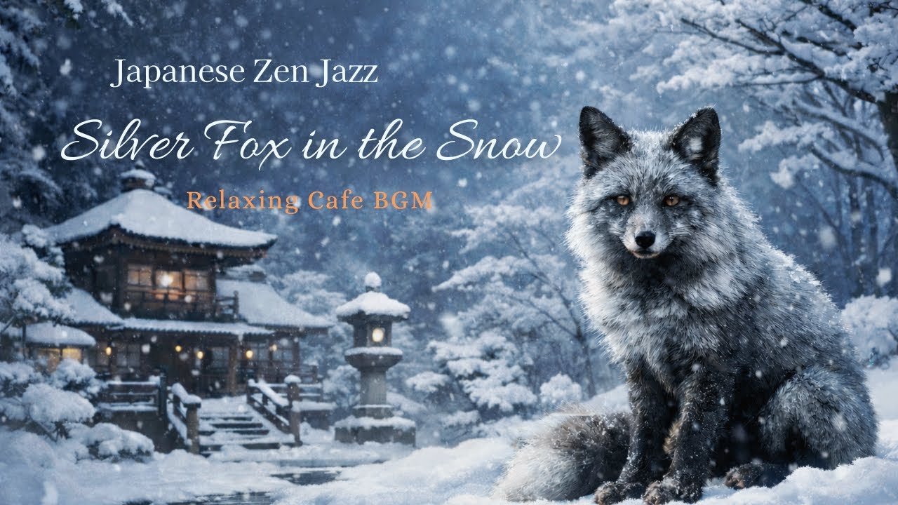 Japanese Zen Jazz | Silver Fox in the Snow – Winter Calm (Relaxing Cafe BGM)