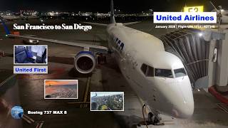 [4K] Trip Report | United Airlines B737 Max 8 - First Class | SFO✈️ SAN | #aviation #unitedairlines