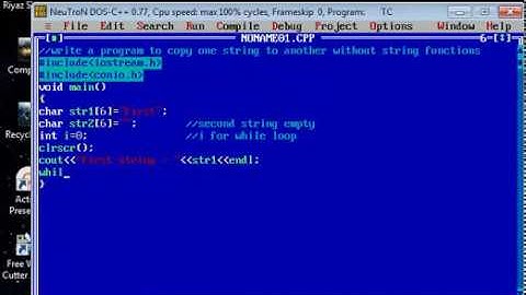 hOW TO COPY ONE STRING INTO ANOTHER STRING WITHOUT LIBRARY FUNCTION IN C++