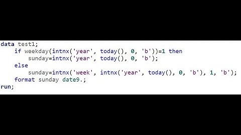 Finding first Sunday of current year