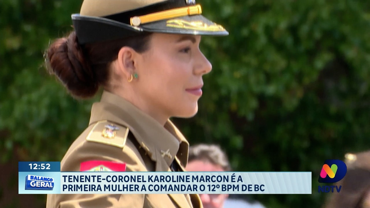 Karoline Marcon é a primeira mulher a comandar o 12º BPM de BC