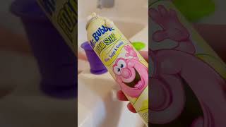 Sensory fun with foam soap.