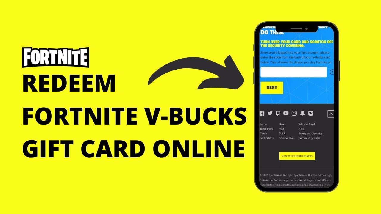Fortnite V-Bucks  Redeem V-Bucks Gift Card - Fortnite
