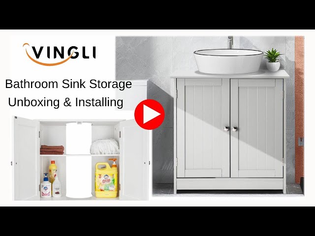  VINGLI Under Sink Bathroom Cabinet Pedestal Sink Free