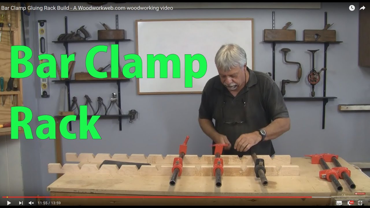 Bar Clamp Gluing Rack Build - Woodworkweb - YouTube