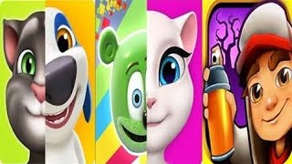 Subway surfer vs My Talking Tom Gold Run | Rabbids Crazy Rush vs Subway Surfers screenshot 3
