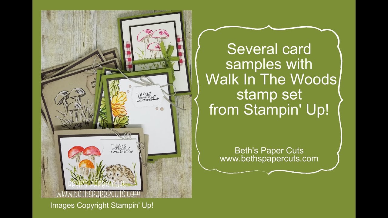 Several cards with the walk in the woods stamp set from stampin up