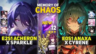E2S1 Acheron Hypercarry & E0S1 Anaxa X Cyrene New Memory Of Chaos 12 Honkai Star Rail 4.1