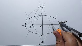 رسم الشكل البيضاوى رسم هندسى Draw an oval