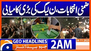 By-Elections, A Big Victory For Pml-N Headlines Geo News 2 Am 24 Nov 2025