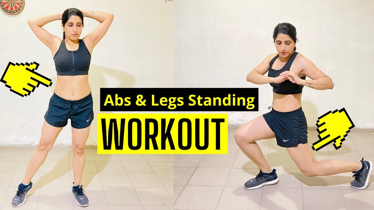 20 min Abs & Legs Standing Workout - No Equipment, No Repeat, Home ...