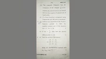 BMTE 144 NUMERICAL ANALYSIS JUNE 2025 TEE #ignou #ignouexams
