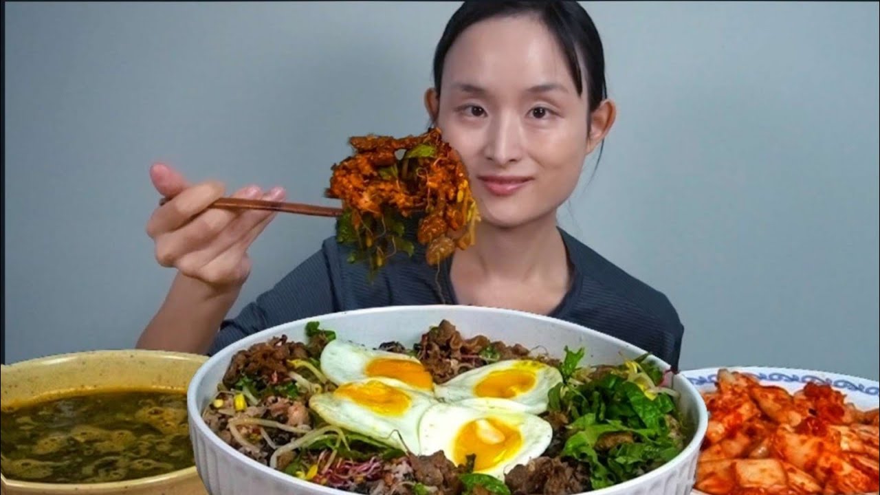 연탄불고기비빔밥 아욱국 먹방