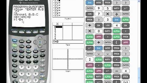 Quadratic Formula Programmed into TI-84