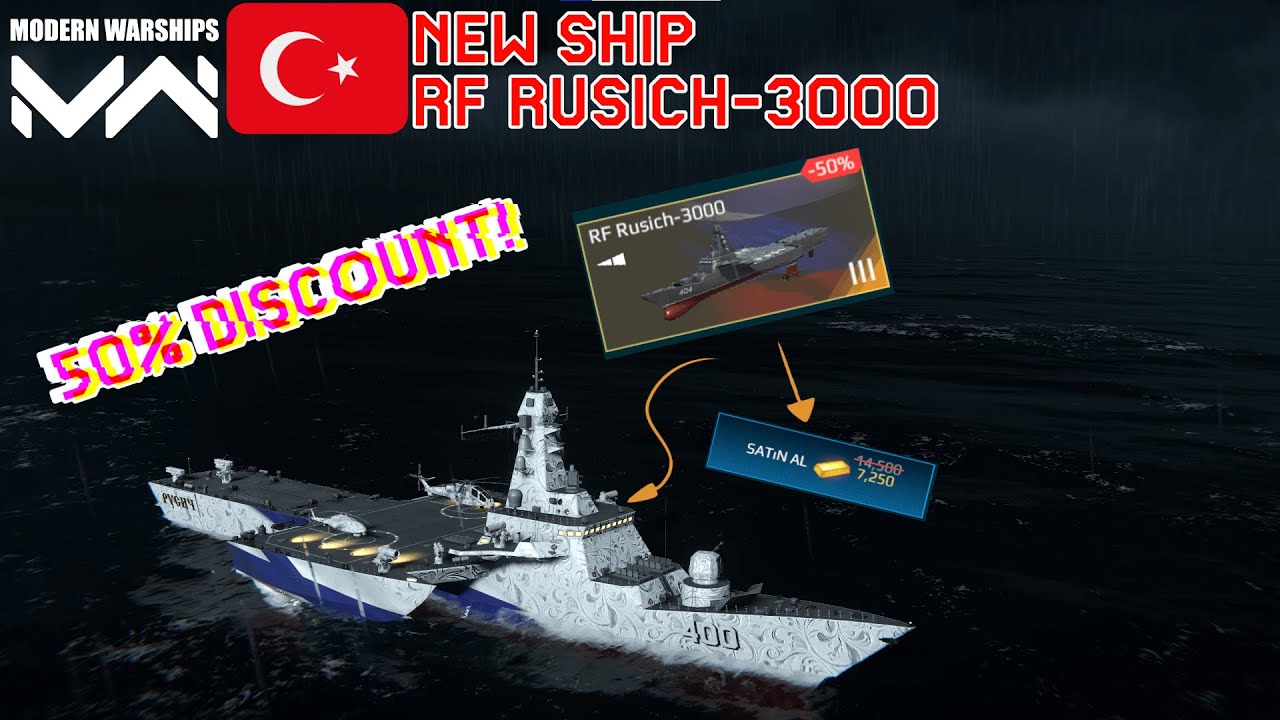 ''New Gold Frigate RF Rusich-3000'' - Only Gold Ships 50% Discount -  Modern Warships