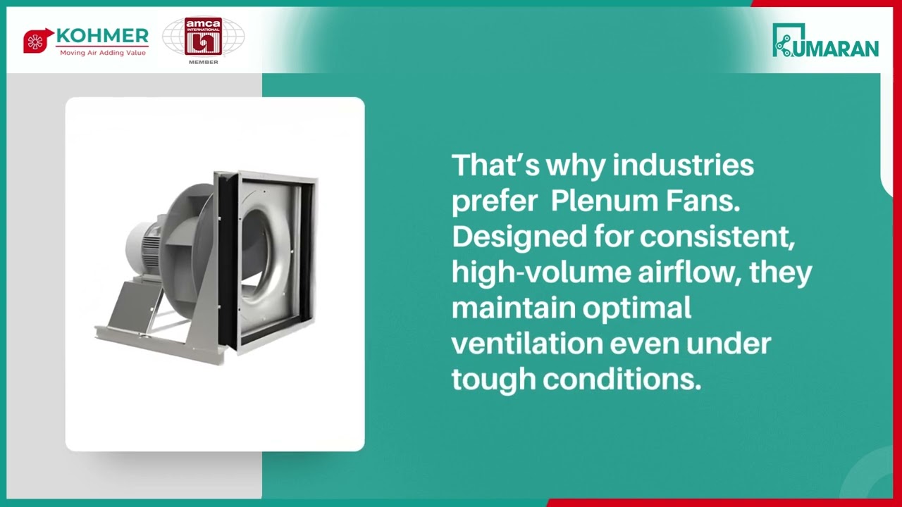 Why do Industries Prefer Kohmer Plenum Fans