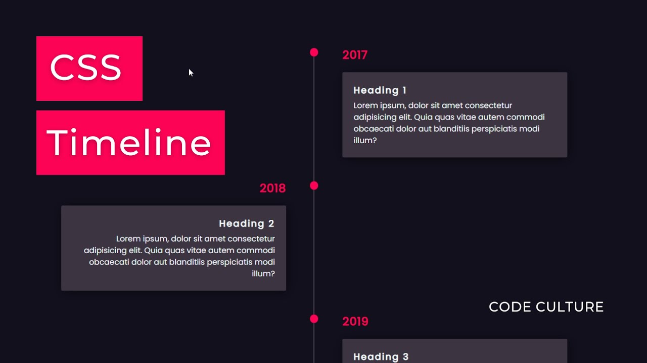 how to create a vertical timeline using html & css - YouTube