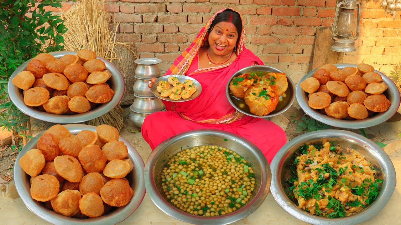 पानीपूरी झटपट बनाये सूजी और आटे का गोलगप्पा चटपटा तीखा पानी मसाला के साथ -puchka pani puri golgappa