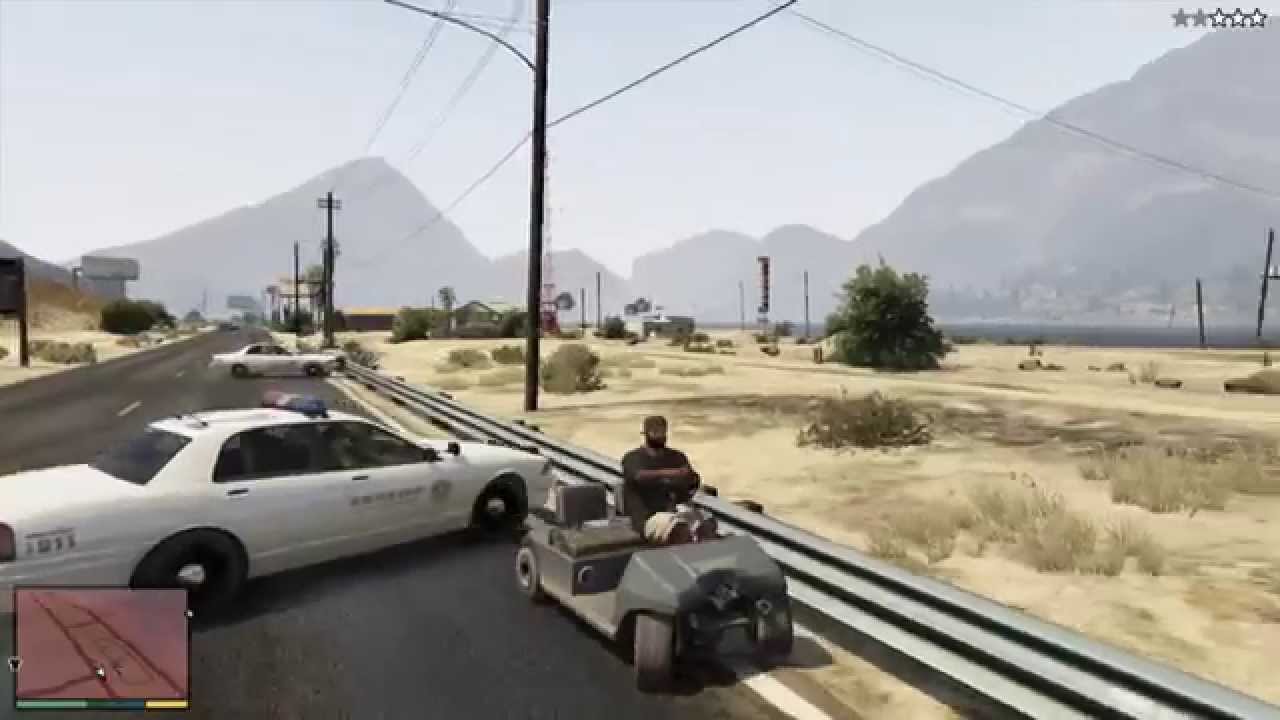 GTA 5: High Speed Police Chase in a Golfcart - YouTube