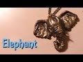 Polymer clay jewelry; Gold elephant pendant - Tutorial