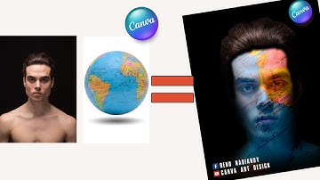 Blending 2 Images in Canva Insert Map Into Face Photo Manipulation In Canva Tutorial