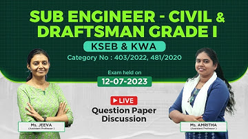 QP DISCUSSION | SUB ENGINEER/DRAFTSMAN GRADE I | KSEB/KWA