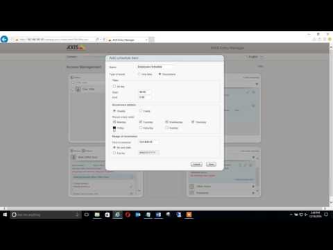 Creating Access Schedules - Axis 1001 Door Controller