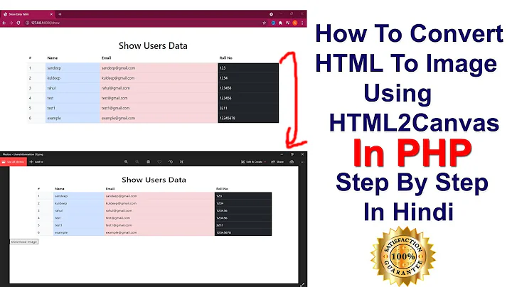 How To Convert HTML To Image Using HTML2Canvas In PHP Step By Step In Hindi