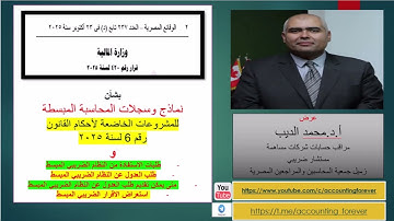 قرار وزيرالماليه 420 لسنة 2025 بشأن نماذج وسجلات المحاسبة المبسطه للمشروعات الخاضعة قانون 6 عام 2025