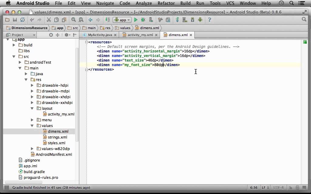 Tutustu 48+ imagen android studio dimen