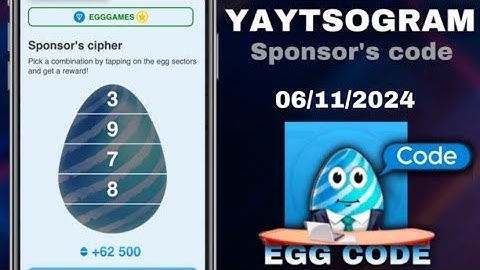Yaytsogram - Egg Cipher Code 06/11/2024 | Break the egg to win $TONs
