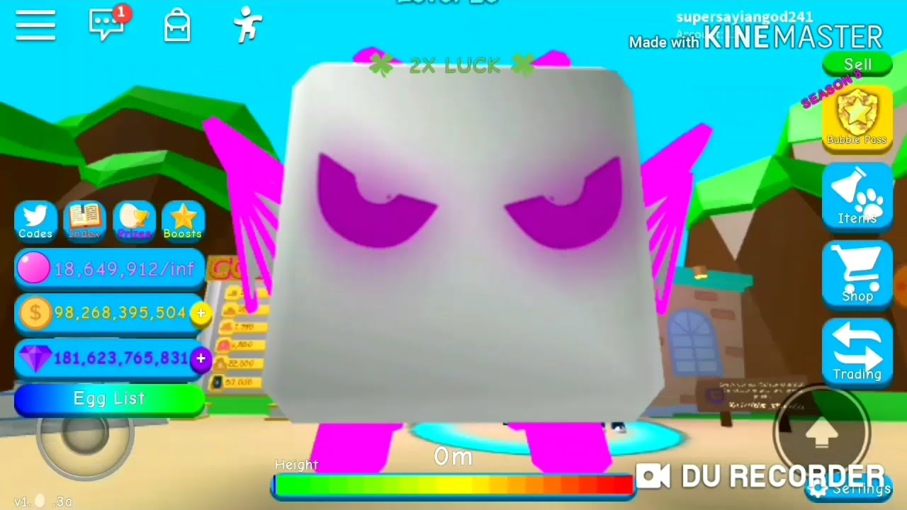 Bubble Gum Simulator | Fan Giving Me A Free shiny Toxic Demon ( It's my new best Pet)