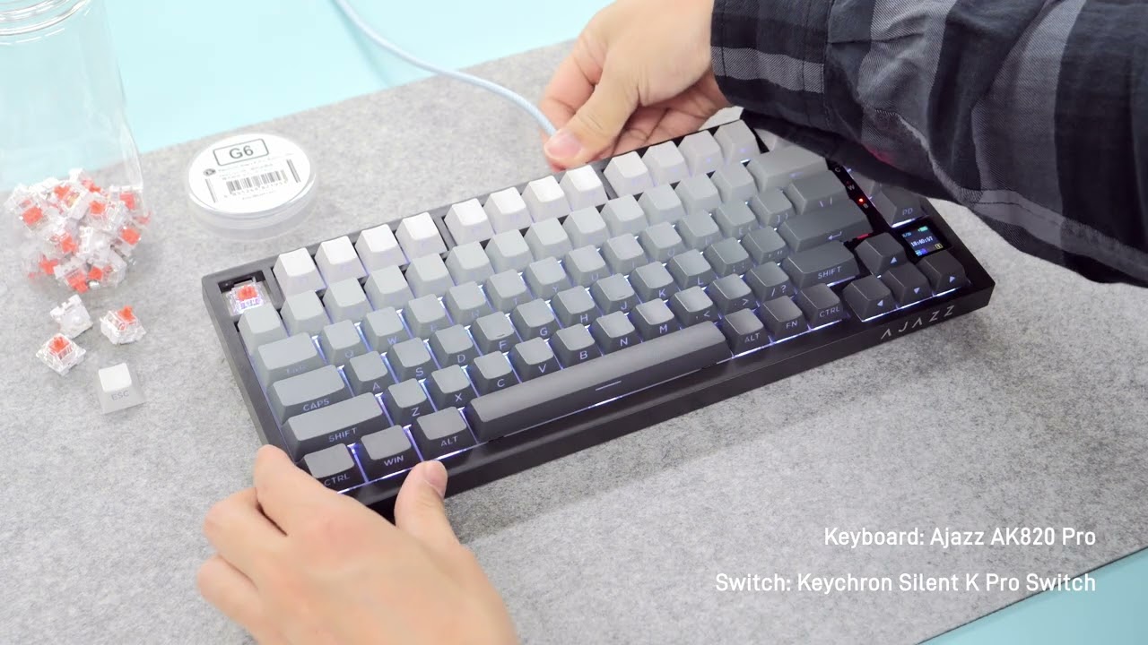 8Bitdo メカニカルキーボード+Keychron Silent K Pro 打鍵音チェック】Keychron Silent K Pro スイッチ／Ajazz AK820 Pro