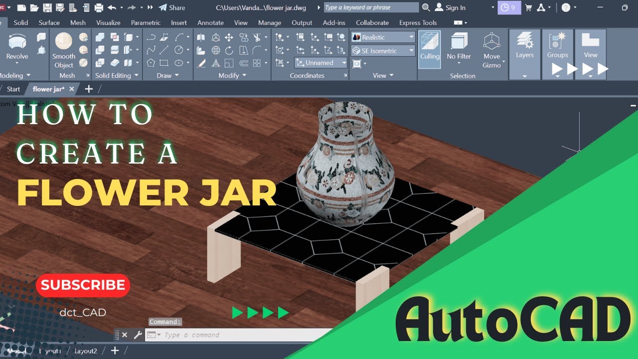 How to create 3D model design in AutoCAD #autocad #cad #flowers # ...