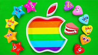 Mixing all SLIME into Rainbow Apple Bathtub by Cleaning Dirty Heart Coloring! Satisfying ASMR Videos