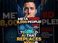 Meta Fired 8,000 People to Build AI That Replaces You 😱 #tech #metaai #ainews #musespark#zuckerberg