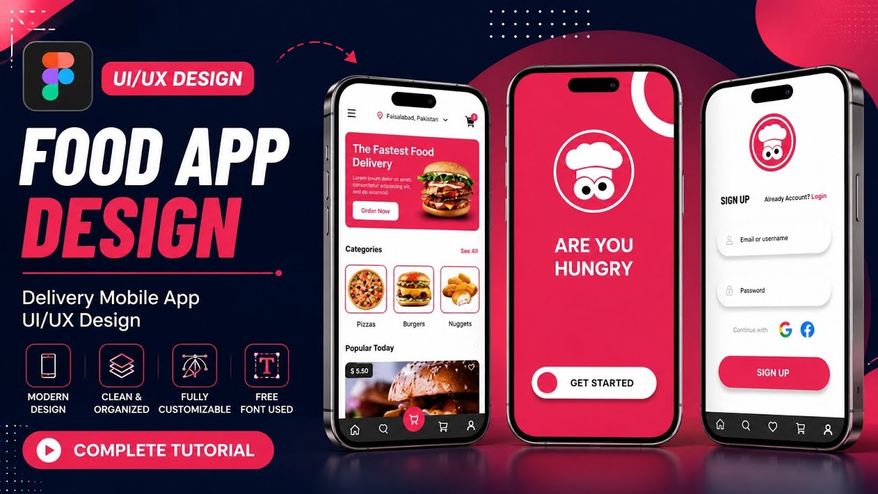 Food App Design in Figma - Delivery Mobile App UI/UX Design - YouTube