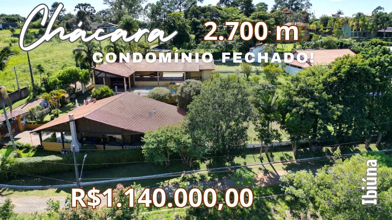 CHÁCARA EM CONDOMÍNIO COM POMAR com 2.700 m Pomar, Piscina e um charmoso Espaço Gourmet      VD. 269