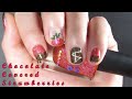 Chocolate Covered Strawberry Nails