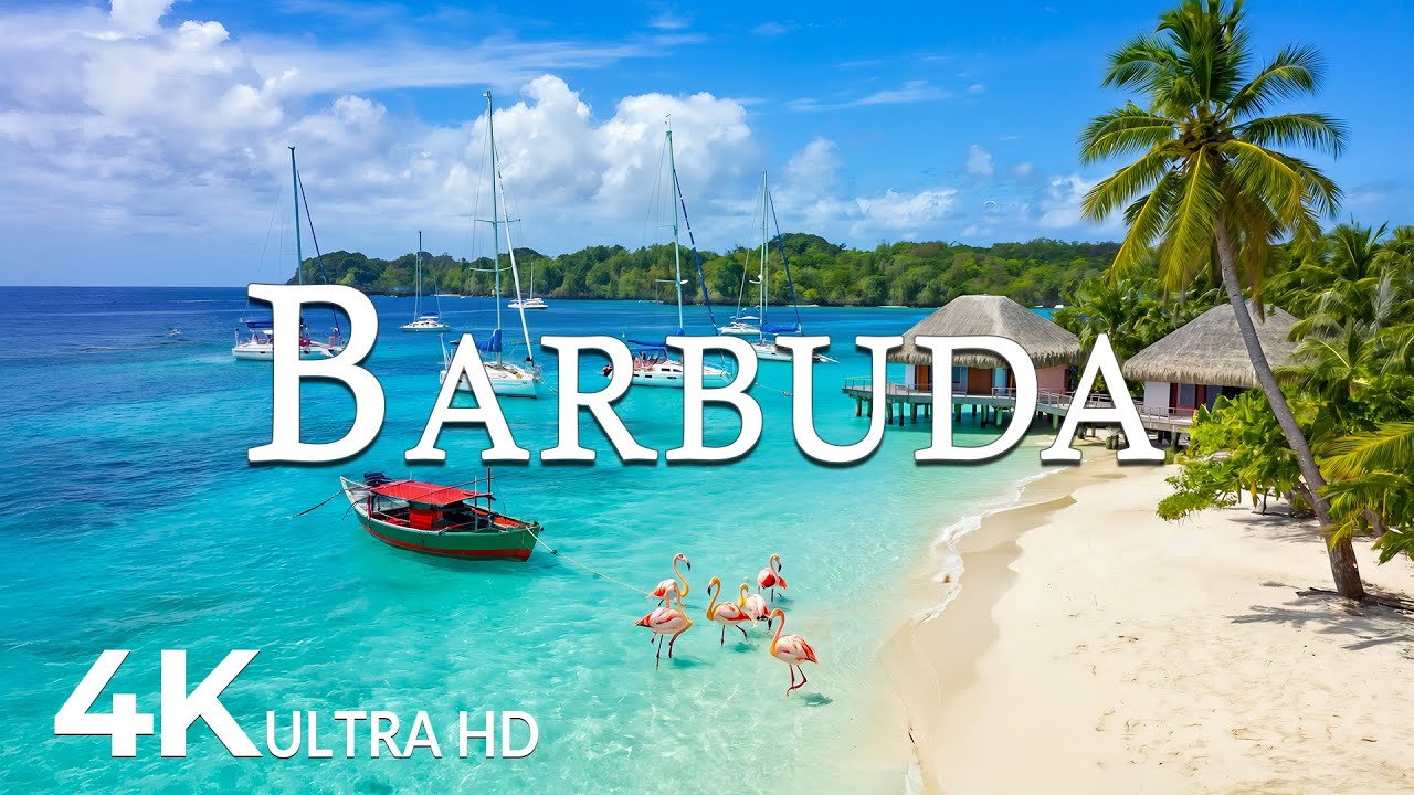 FLYING OVER BARBUDA (4K UHD) – Soothing Music Along With Beautiful Nature Video - 4K Video UHD #2